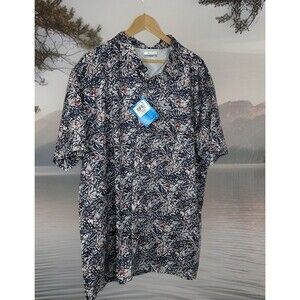 Columbia PFG vented fishing shirt men 3XL Blue, Gray and Red NEW
